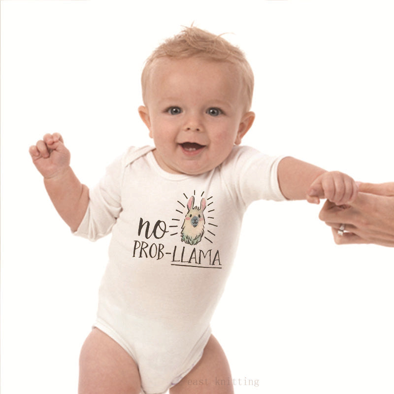 New European And American Style No Prob Llama Personalized Printing Baby Onesies