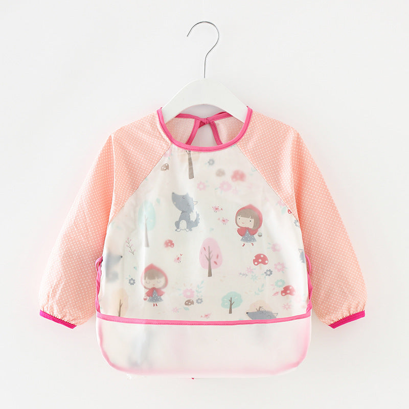 Fashion Girl's Baby Gown Eating Bibchildren's Cotton Waterproof Apron