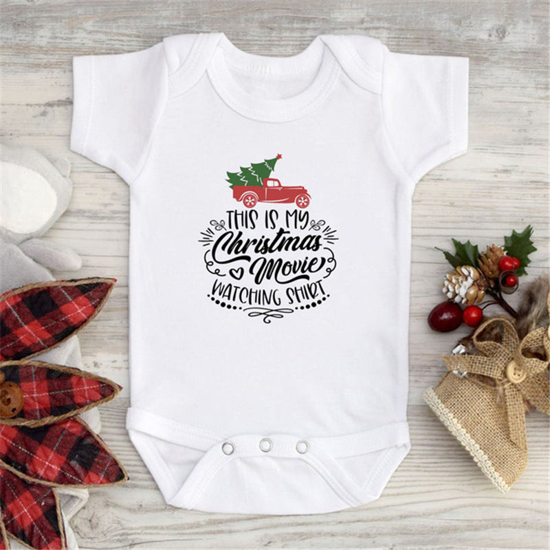 Printed Short-sleeved Triangle Romper One-piece