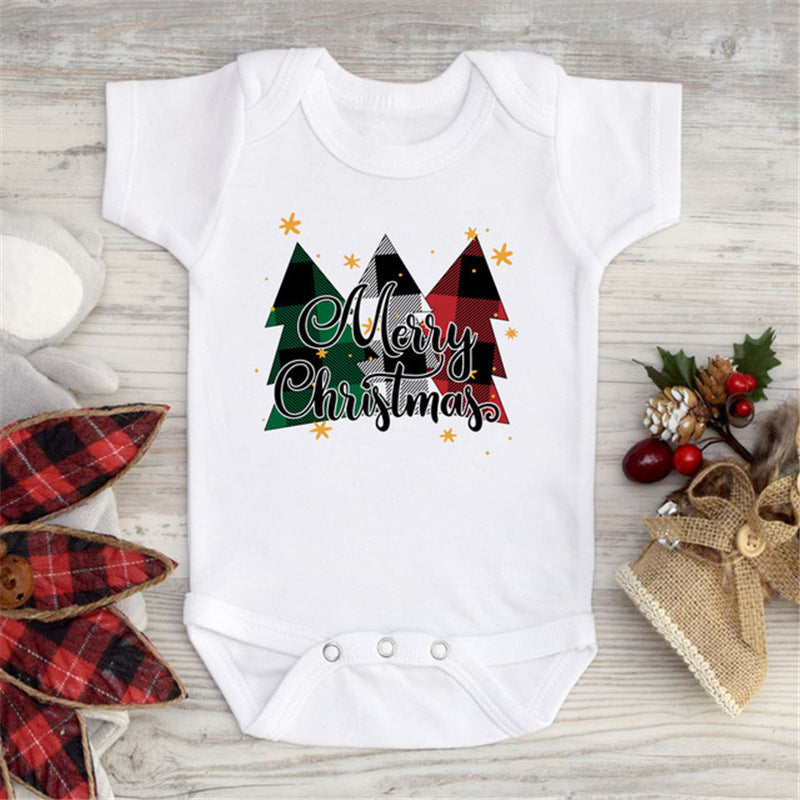 Printed Short-sleeved Triangle Romper One-piece