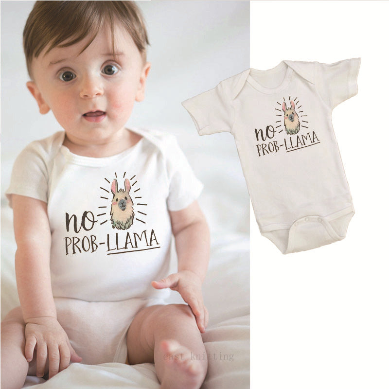 New European And American Style No Prob Llama Personalized Printing Baby Onesies