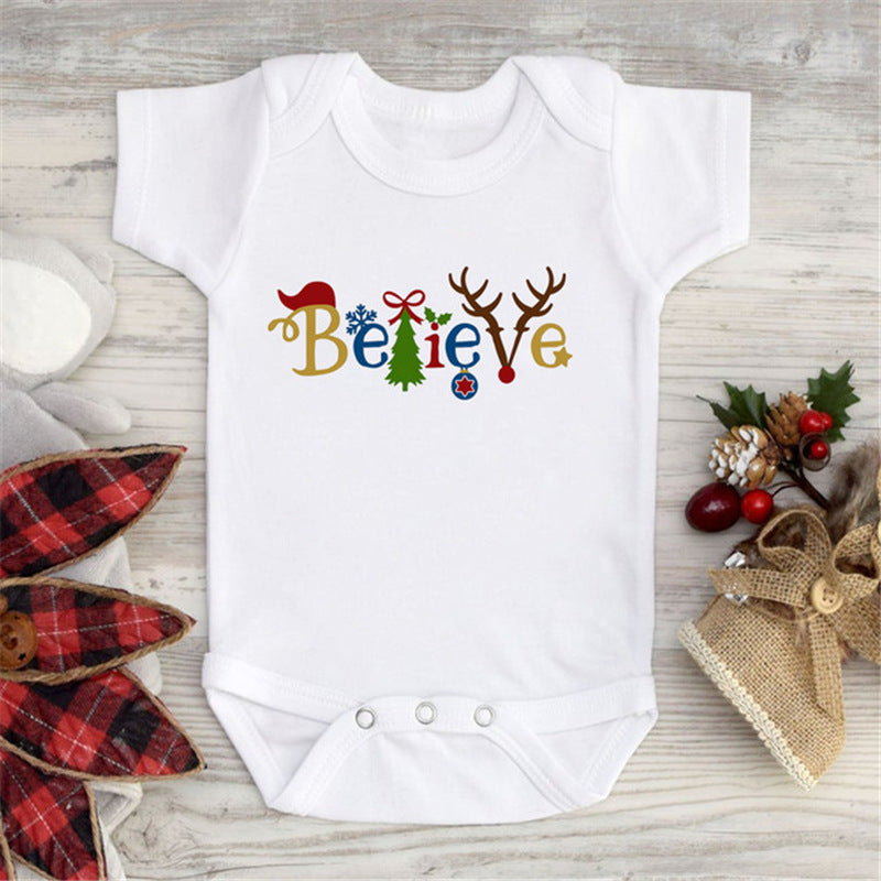 Printed Short-sleeved Triangle Romper One-piece